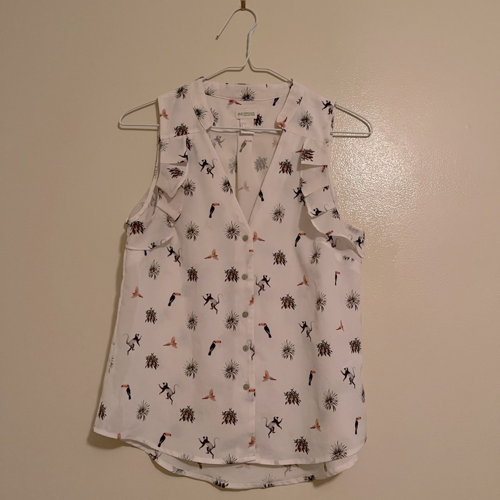 H&M Conscious Collection Animal Print Blouse